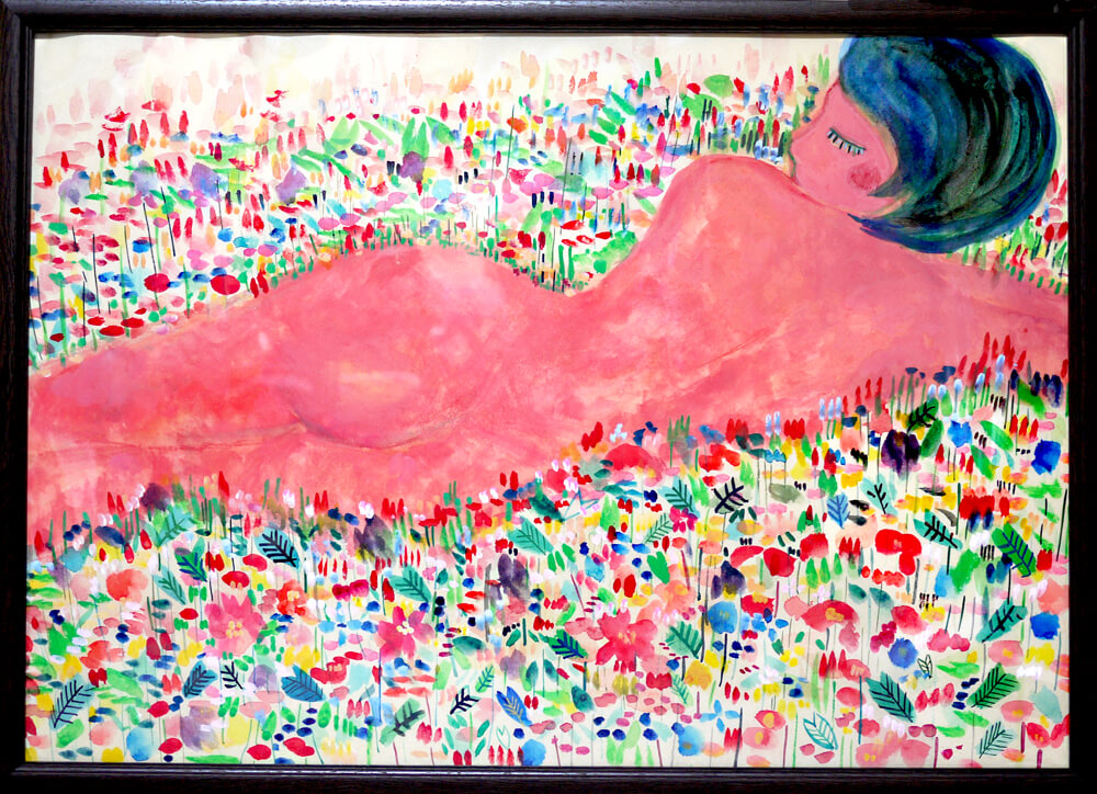 on sale!!ヌード　５１x７２cm　水彩x和紙　２０１５ Gallery Tagboat