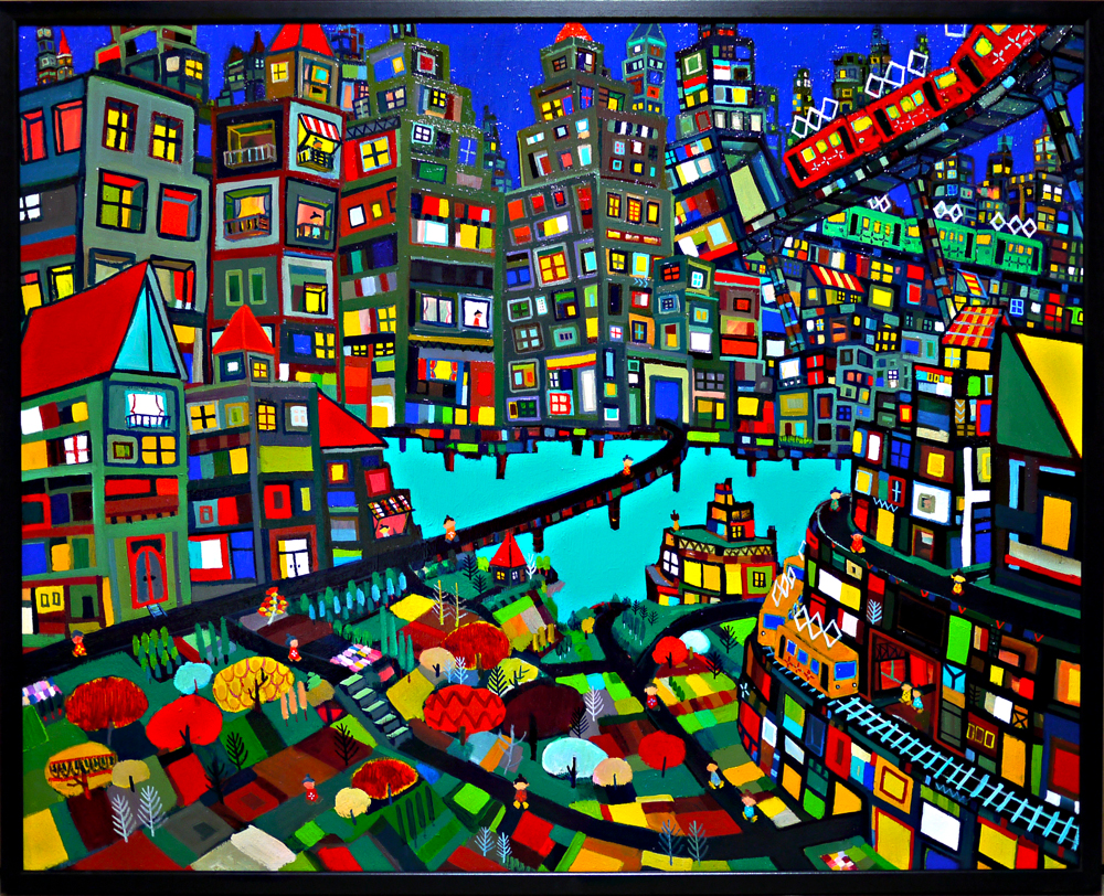 on sale!! 秋のまち 80x100cm 油彩xキャンバス gallery Tagboat