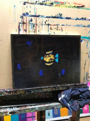 描きかけの絵  24x33cm  油彩x木製パネル　2017