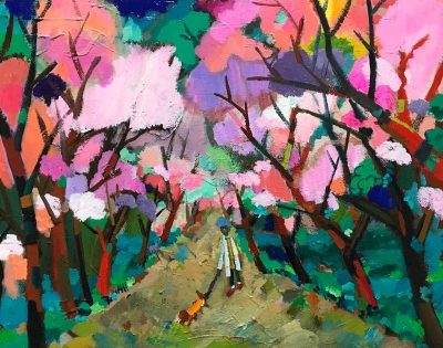 描きかけの絵／ 40x50cm  油彩xキャンバス2018   ＃現代アート #桜
