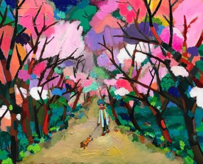 描きかけの絵＊85%   40x50cm  油彩xキャンバス2018   ＃現代アート #桜