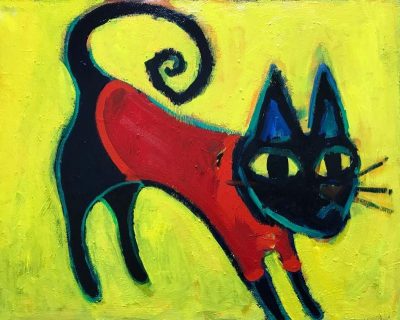 描きかけの絵／40x50cm 油彩xキャンバス 2018 ＃現代アート #猫