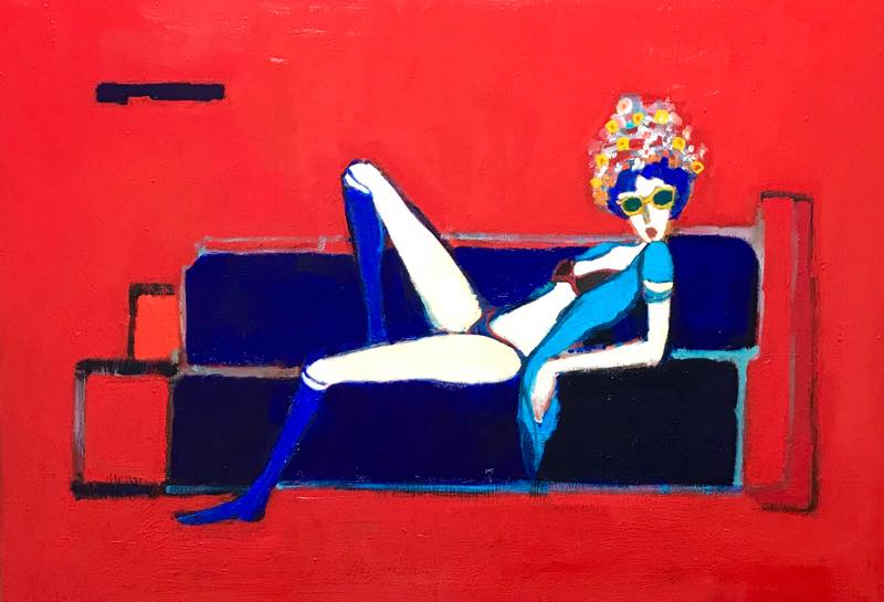 NEW | Woman on the sofa  |  51 x 72cm  |  油彩xキャンバス  |  2018  ＃現代アート