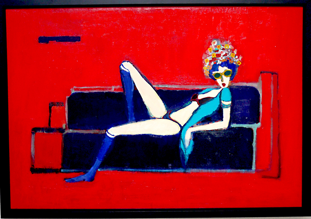 NOW ON SALE | WOMAN ON THE SOFA | 油彩 x キャンバス | 50 x 72 cm | GALLERY TAGBOAT #contemporaryart #現代アート