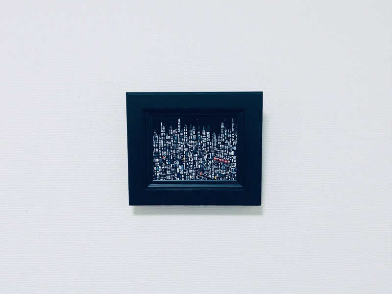 NEW | 展示予定 | まち | ブラック | 油彩 x キャンバスボード | 14 x 18 cm | 2019 #現代アート