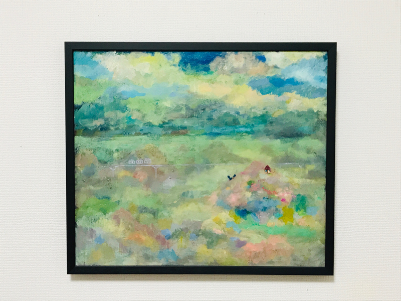 NEW | 展示予定 | 海と空の散歩 | 油彩 x キャンバスボード | 45 x 53 cm | 2019 #現代アート