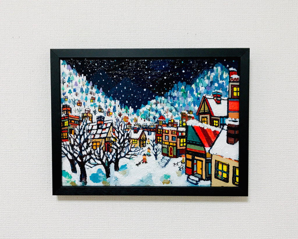 NEW | 展示予定 | 雪のまち | 油彩 x キャンバスボード | 24 x 33 cm | 2019 #現代アート