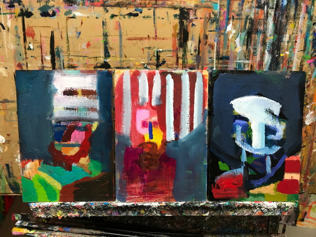 描きかけの絵 | 油彩 x キャンバスボード | 22 x 15 cm x 3 | 2019 #現代アート