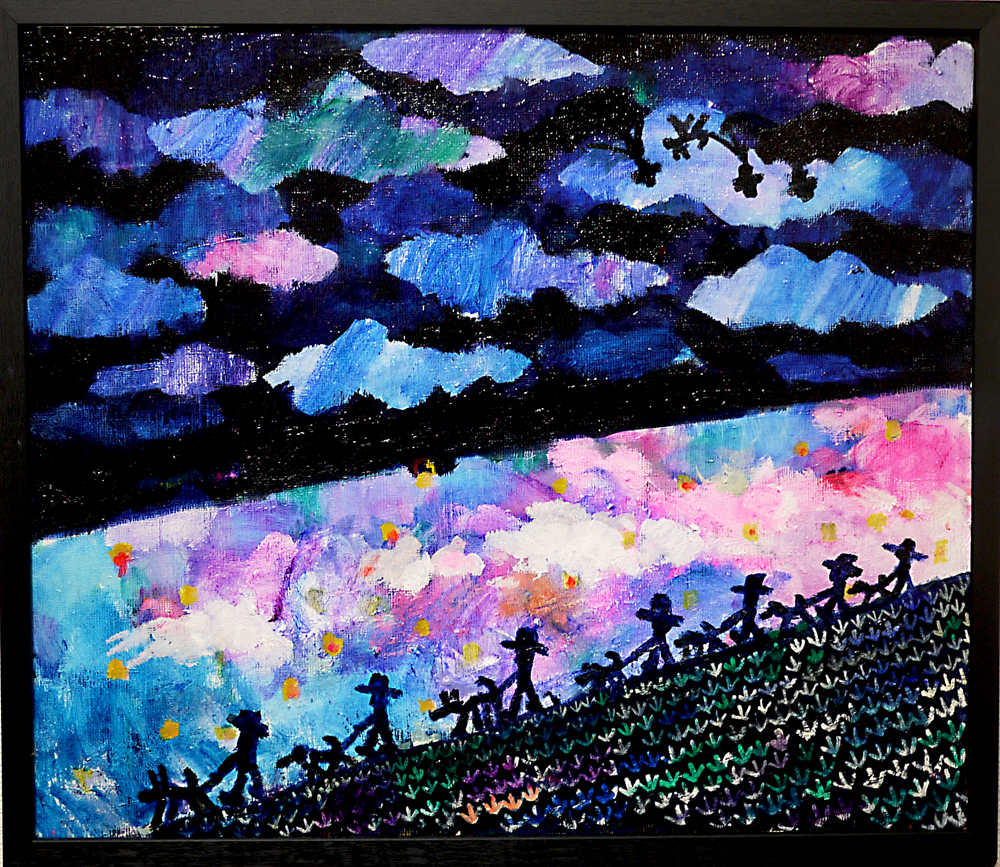 coming soon | Night walker | 油彩 x キャンバスボード | 45 x 53 cm | 2019 | GALLERY TAGBOAT ＃現代アート