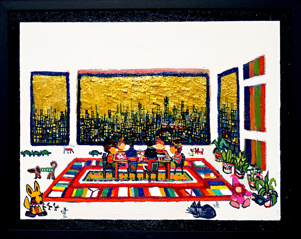 ON SALE | リビングルーム | 油彩 x キャンバスボード | 31 x 41 cm | 2020 | 求龍堂 #現代アート