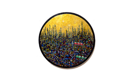 ON SALE | ゴールドタウン | 油彩 x キャンバス | 直径33 cm | 2020 | 求龍堂 #現代アート