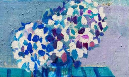 描きかけの絵 | 油彩 x キャンバスボード  | 41 x 31cm | 2022 #紫陽花