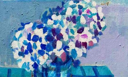 描きかけの絵 | 油彩 x キャンバスボード   | 41 x 31cm | 2022 #紫陽花