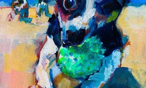 NEW | 油彩 x 油彩用紙  | 30 x 24cm | 2023 #犬