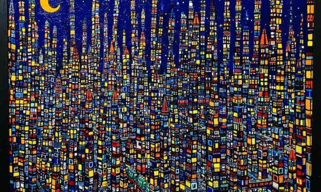 SOLD | 夜のまち | 80x100cm | tagboat ART SHOW 2024 | GALLERY TAGBOAT 1月17日-1月23日 #大丸東京