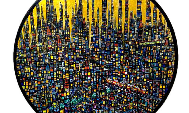 オンライン販売中 & 展示中 | ゴールドタウン | 72x72cm | tagboat ART SHOW 2024 | GALLERY TAGBOAT 1月17日-1月23日 #大丸東京
