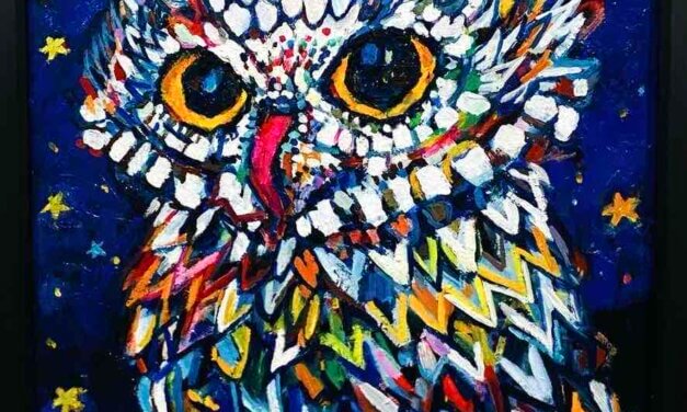 SOLD | ミミズク | 53x45cm | 油彩x木製パネル | 2025 #tagboat