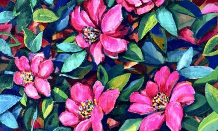 NEW | 山茶花 | 油彩 x キャンバスボード | 45 x 38cm #現代アート