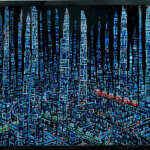 NEW | まち | ブラック | 油彩 x キャンバス   | 80 x 100cm #現代アート