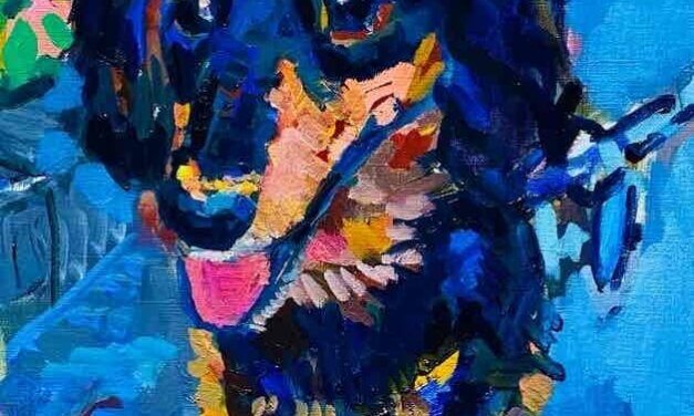 SOLD | 油彩 x 油彩用紙  | 30 x 24cm | OTANI. #犬