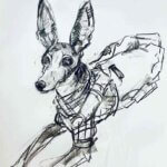 NEW | ドローイング x 紙  | 60 x 50cm | 2025 #犬