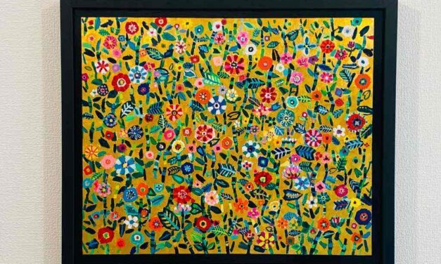 SOLD | 花 | 油彩 x 木製パネル | 38 x 45cm #tagboat