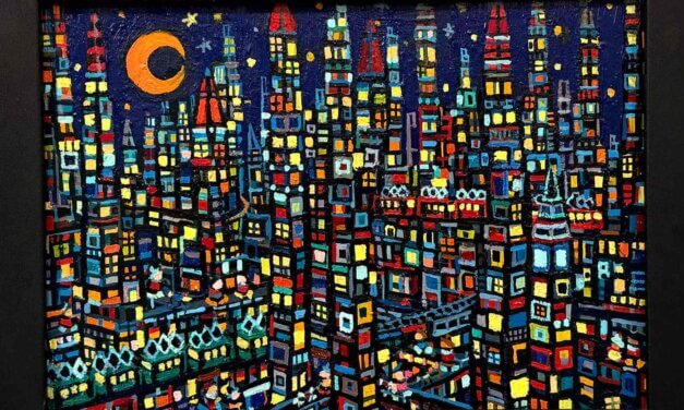 ON SALE | 夜のまち | 油彩 x キャンバス | 15 x 22cm #otani.