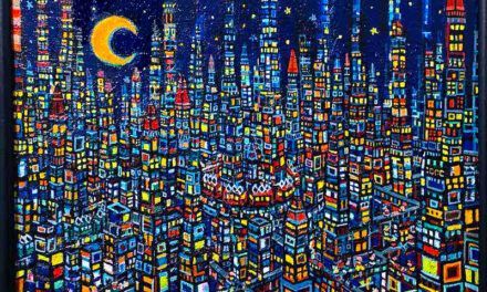 SOLD | 夜のまち | 油彩 x 木製パネル | 41 x 53cm #tagboat