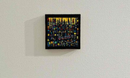 SOLD | ゴールドタウン | 10x10cm | #小さな絵シリーズ