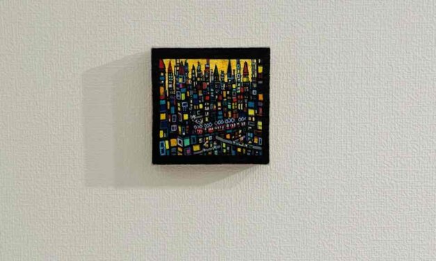 SOLD | ゴールドタウン | 10x10cm | #小さな絵シリーズ