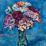 new | カーネーション | 油彩 x 木製パネル | 72 x 50cm #現代アート