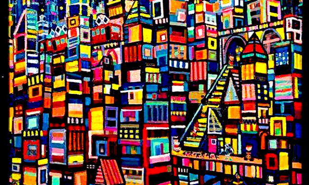 SOLD | neon city | 油彩 x 木製パネル | 65 x 53cm #tagboat