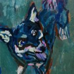 描きかけの絵 | 油彩 x 油彩用紙  | 30 x 24cm  #犬 #現代アート