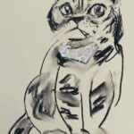 NEW | ドローイング x 紙  | 31 x 41cm #ねこ