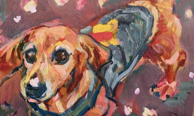 NEW | 油彩 x 油彩用紙  | 30 x 24cm  #犬 #現代アート