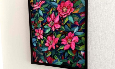 NOW ON SALE | 山茶花 | 油彩 x キャンバスボード | 45 x 38cm #TAGBOAT