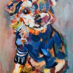 描きかけの絵 | 油彩 x 油彩用紙  | 30 x 24cm  #犬 #現代アート